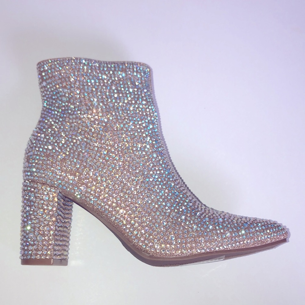 🎉HP💖Restock💜New Sparkle Glam Gold Rhinestone Boots